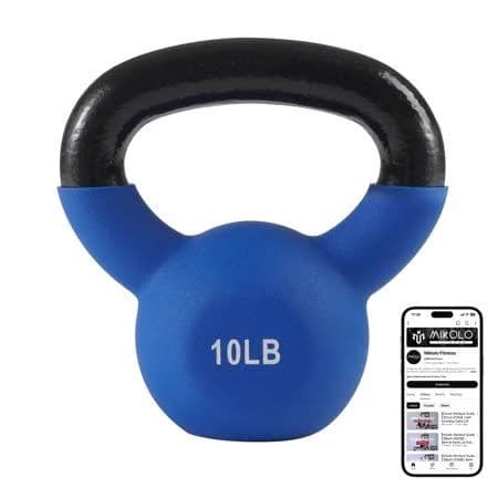 Mikolo Cast Iron Kettlebell Vinyl Coated Strength Training Kettlebells for Exercises