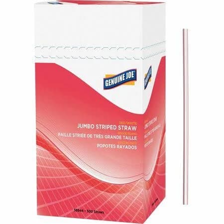Genuine Joe Jumbo Striped Straws