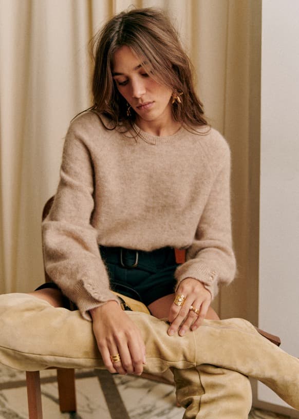 Louise Jumper - Light Beige - Super kid mohair - Sézane