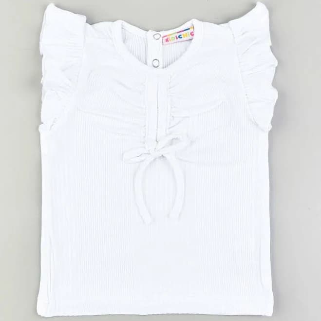 Baby Rib Ruffle Sleeve Shirt