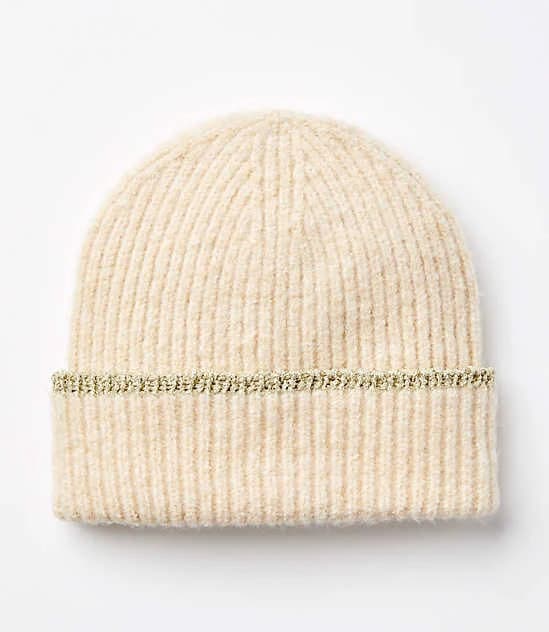 Loft Women's Shimmer Ribbed Beanie