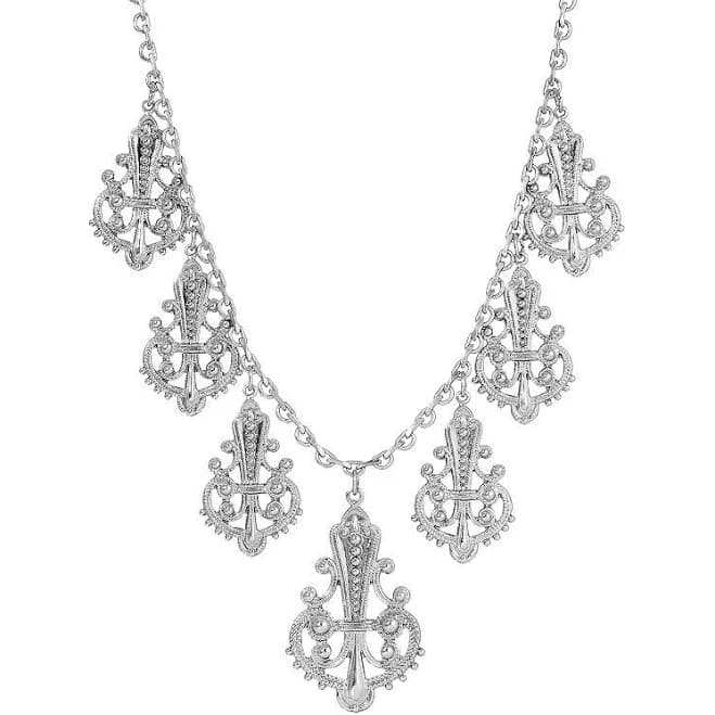 Women's Silver Royal Filigree Euro Drop Necklace