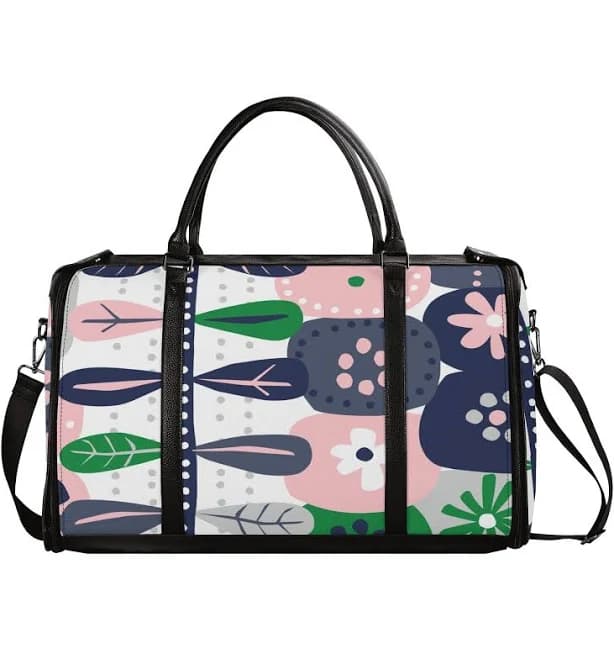 Kate McEnroe New York Retro Scandinavian Floral Duffel Bag