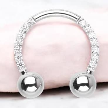 16g Silver Titanium Horseshoe Septum Ring