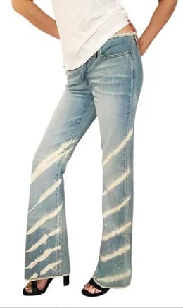 Vintage Iceberg Italian Jeans Faded Bootcut Rhinestones Raw Waistband