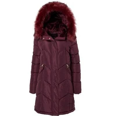 Sportoli Women's Quilted Fur Trim Puffer Jacket