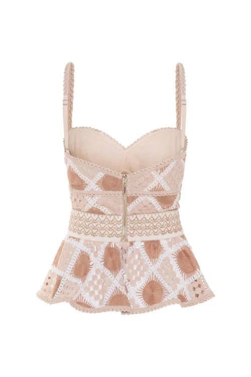 Patbo Women's Bossa Crochet Peplum Top