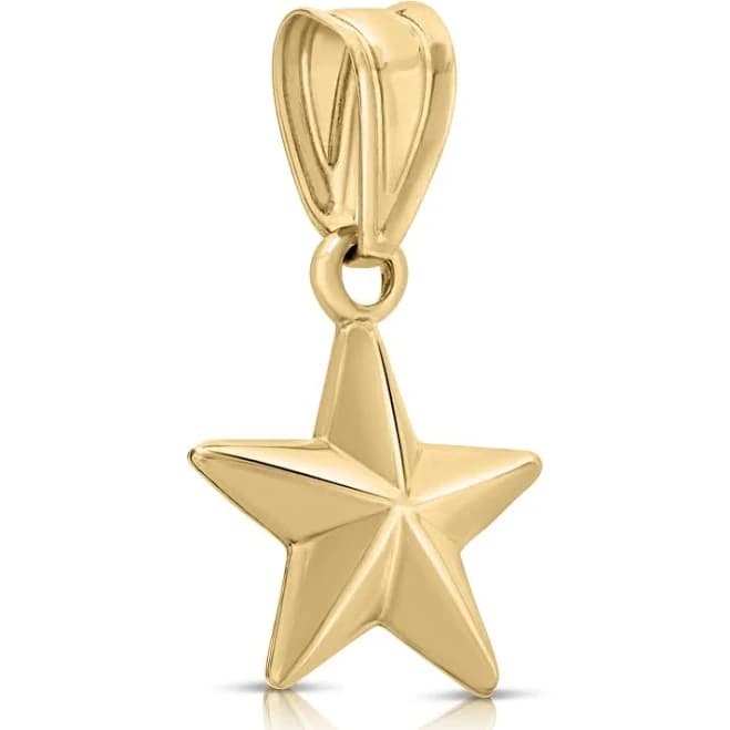 Art and Molly 14K Yellow Gold Puff Star Celestial Pendant
