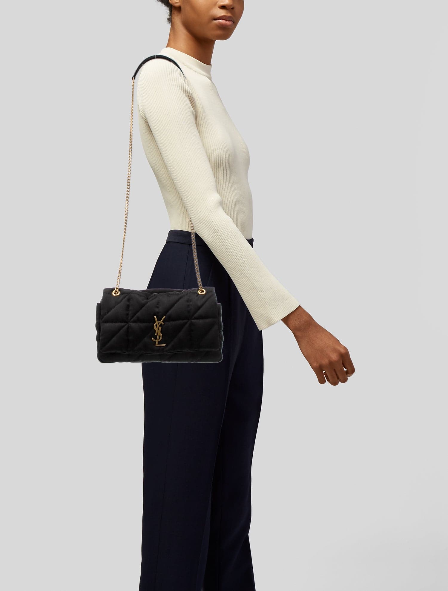 Saint Laurent Leather LouLou - Black Shoulder Bags, Handbags - SNT404794 | The RealReal