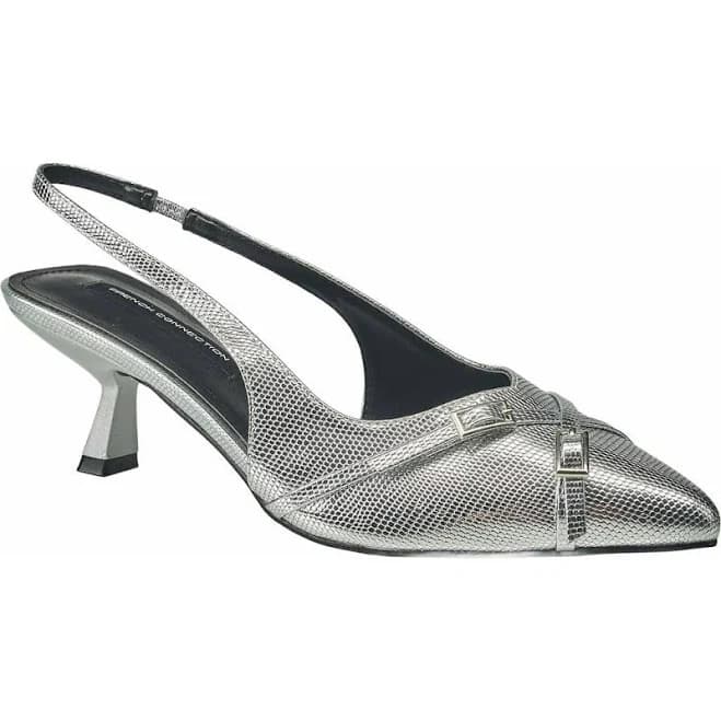 French Connection Women's Buckles Slingback Kitten Heel Pumps
