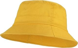 Unisex Cotton Packable Bucket Hat Sun Hat Plain Colors for Men Women