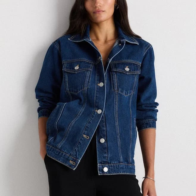 Quince Women's Oversized Organic Cotton Denim Jacket