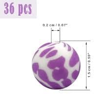Amazon.com: dxfiuyio 36Pcs Cow Printed Beads 15mm Silicone Printed Beads Purple Cow Printed Focal Beads for Jewelry Making Keychain DIY Bracelets Lanyard Making : Arts, Crafts & Sewing