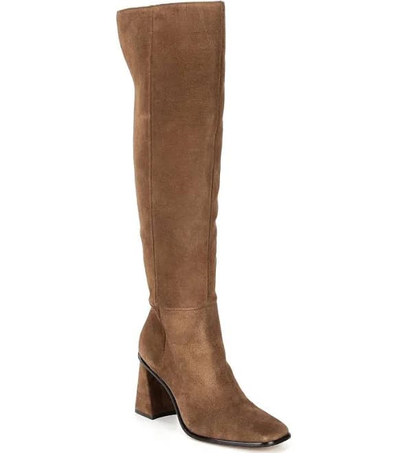 Gianni Bini Women's Travers Suede Block Heel Over The Knee Boots