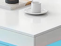 Amazon.com: FKWin Modern White Coffee Table for Living Room - LED Coffee Table with Lights, High Glossy White Living Room Table, 31'' Square Minimalist Center Table : Home & Kitchen