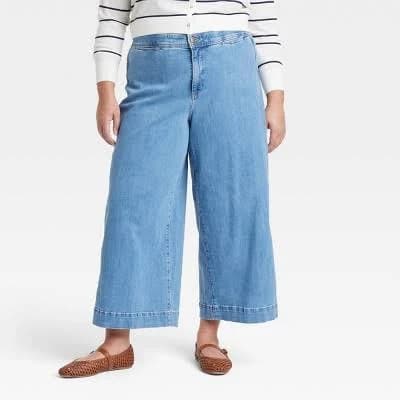 Ava & Viv Women's High-Rise Wide Leg Jeans