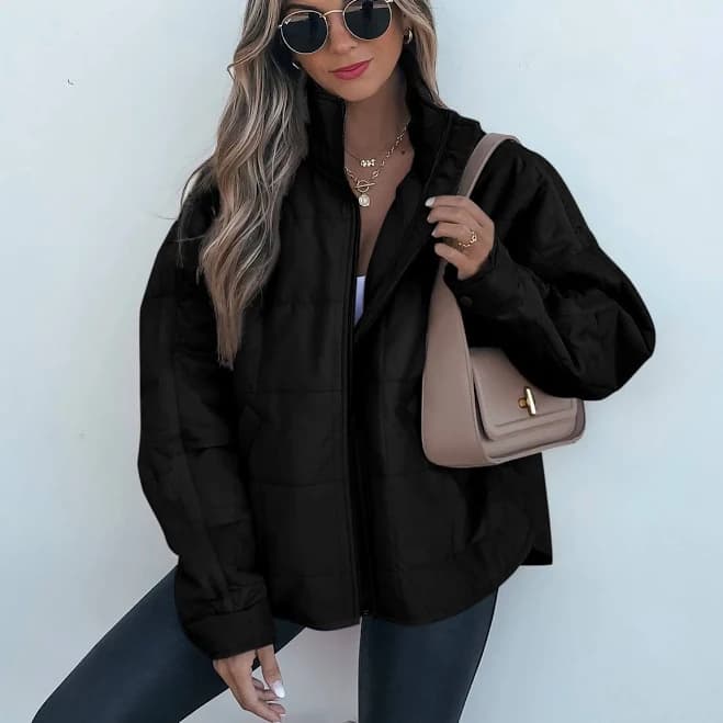 Magnolia Boutique Women's Quilted Zip Up Puffer Jacket