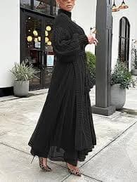 Amazon.com: KANSOON Women's 2 Piece Sweater Skirt Set Knitted Split Pullover Sweater and Long Tulle Skirt Set Fall Outfits Black S : Clothing, Shoes & Jewelry