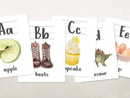 Watercolor Alphabet Cards
