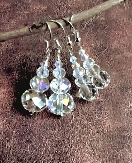 Sterling Silver Sparkling Crystal Drop Earrings