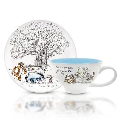 Silver Buffalo Disney Winnie The Pooh Ceramic Teacup and Saucer Set