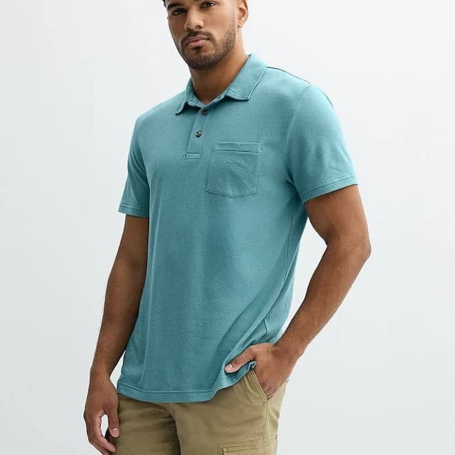Men's Sonoma Goods For Life Supersoft Short Sleeve Polo, Size: Small, Medium Teal