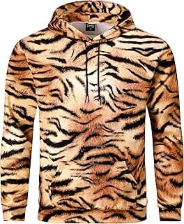Men's Animal Print Sweatshirts Hoodies Long Sleeve Graphic Halloween Shirts