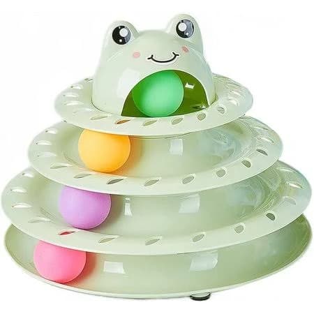 Xuet Cat Toys 4-Level Turntable Ball Track Interactive Cat Toy
