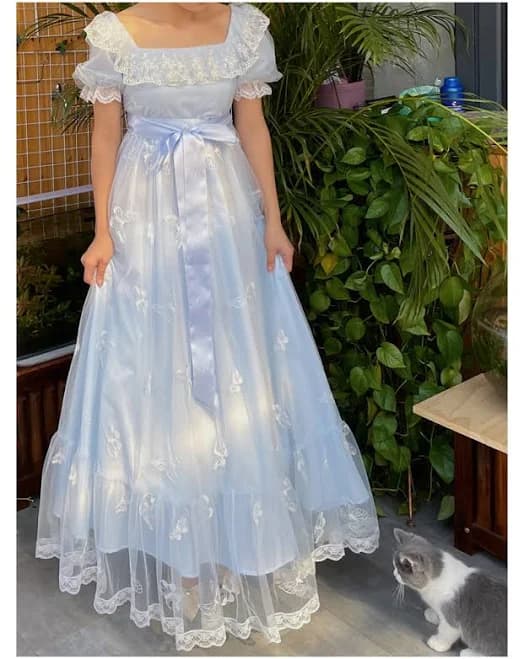 Regency Lace Empire Long Dress