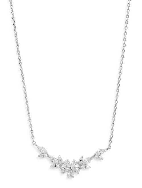 Nordstrom Cubic Zirconia Silver Bar Necklace