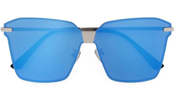 Oversized Square Rimless Polarized Sunglasses