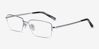 Remington Rectangle Black Semi Rimless Eyeglasses | Eyebuydirect