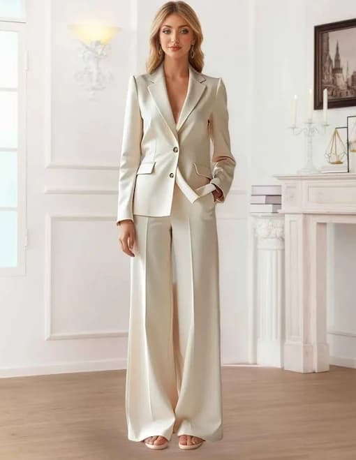Women's Regular Fit Blazer and Pants Set