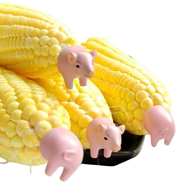 Edlike Set O F 2 Pairs Pink Pig Corn Holders