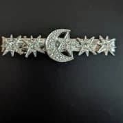 Whimsical Silver Crescent Moon & Star Alligator Clips