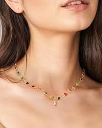 Amazon.com: STYDAZZ Colorful Heart Initial Necklaces for Women 14K Gold Plated Necklace Cute Choker Necklace Dainty Name Necklace Trendy Jewelry Birthday Gifts for Women Letter A: Clothing, Shoes & Jewelry