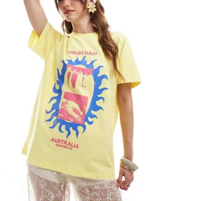 ASOS Regular Fit T-Shirt with Gold Coast Embroidery Graphic