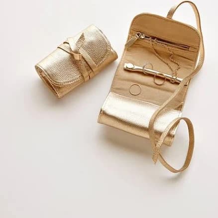 West Elm Leather Travel Jewelry Roll