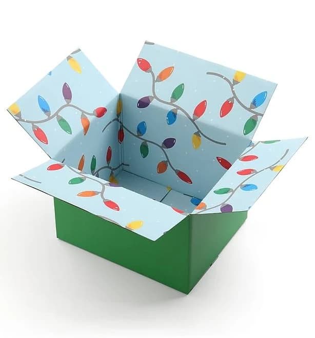 Great Papers! GiftIn Corrugated Shipping Box Holiday Lights