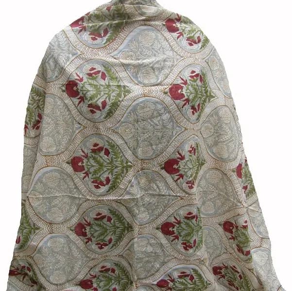Handloom Cotton Floral Scarf