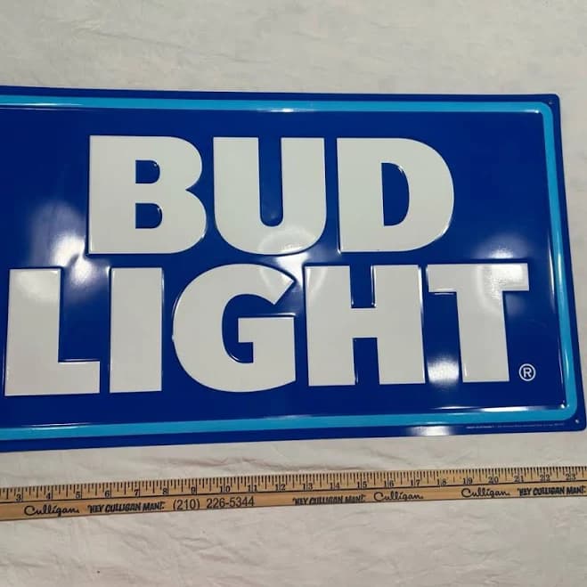 Bud Light Accents | Bud Light Blue Metal Sign | Color: Blue/White | Size: Os | Deleashameier's Closet