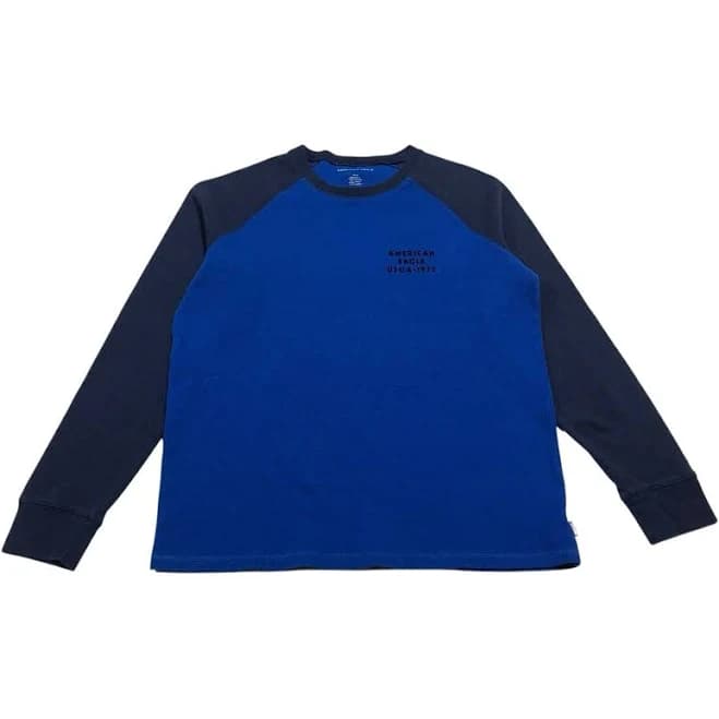American Eagle | Blue Long Sleeve Raglan Thermal Shirt | Men's Size L