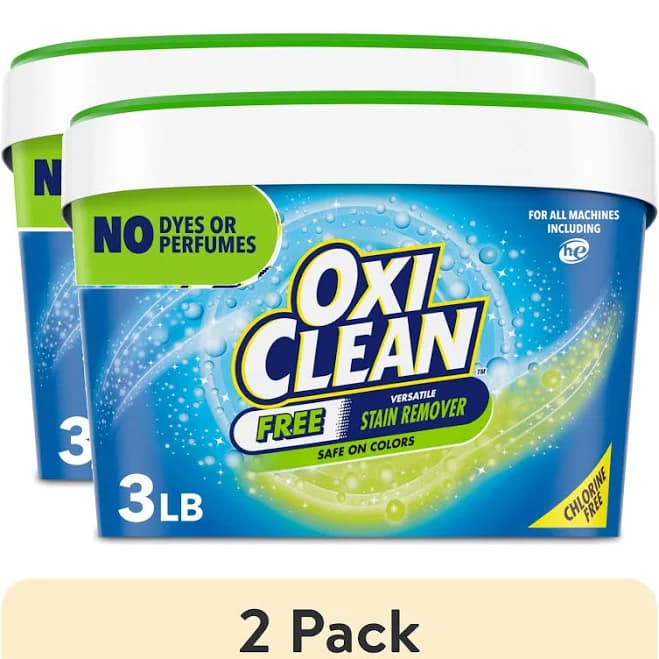 (2 pack) OxiClean Free Versatile Home and Laundry Stain Remover Powder, No Dyes or Perfumes, 3 lb, Size: 3 lbs
