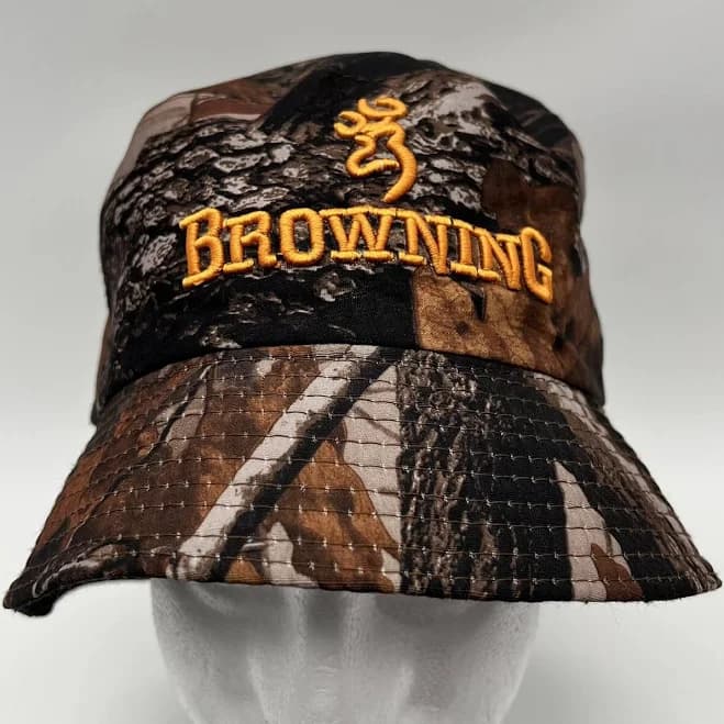 Browning Bucket Hat Boonie Hunting Camo Orange Streetwear Cap Blaze