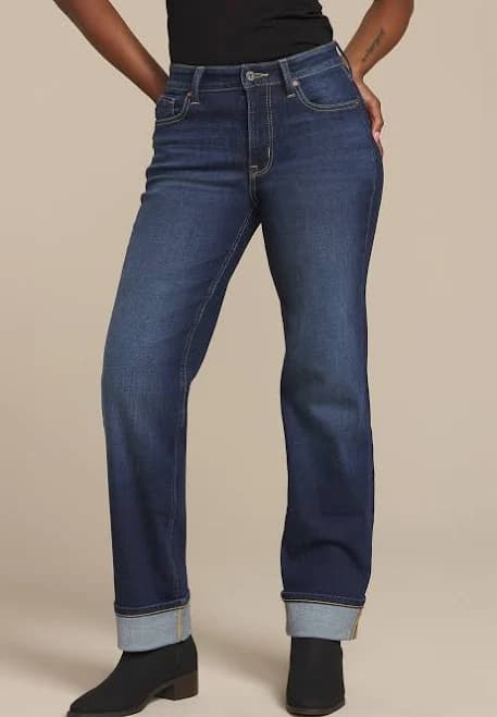 maurices Women's Edgely High Rise Relaxed Straight Leg Jeans