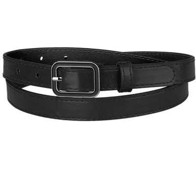 Inspire Chic Women's Skinny Rectangle Leather Waist Belt
