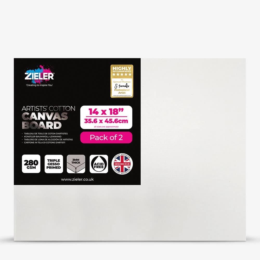 Zieler Stretched White Canvas Boards