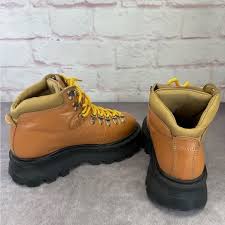 Simon Miller Leather Hiking Boots Yellow Laces 37