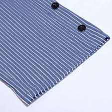 Amazon.com: Lmdudan Cotton Linen Capris for Women Striped Elastic Waisted Drawstring Capri Pants with Pockets Side Button Cropped Pant Blue : Sports & Outdoors