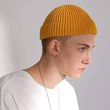 MAIAGO Fisherman Beanie for Men Women, Knit Cuff Beanie Cap Short Beanie Hat, Winter Warm Hats, Yellow, One size: Buy Online at Best Price in UAE - Amazon.ae